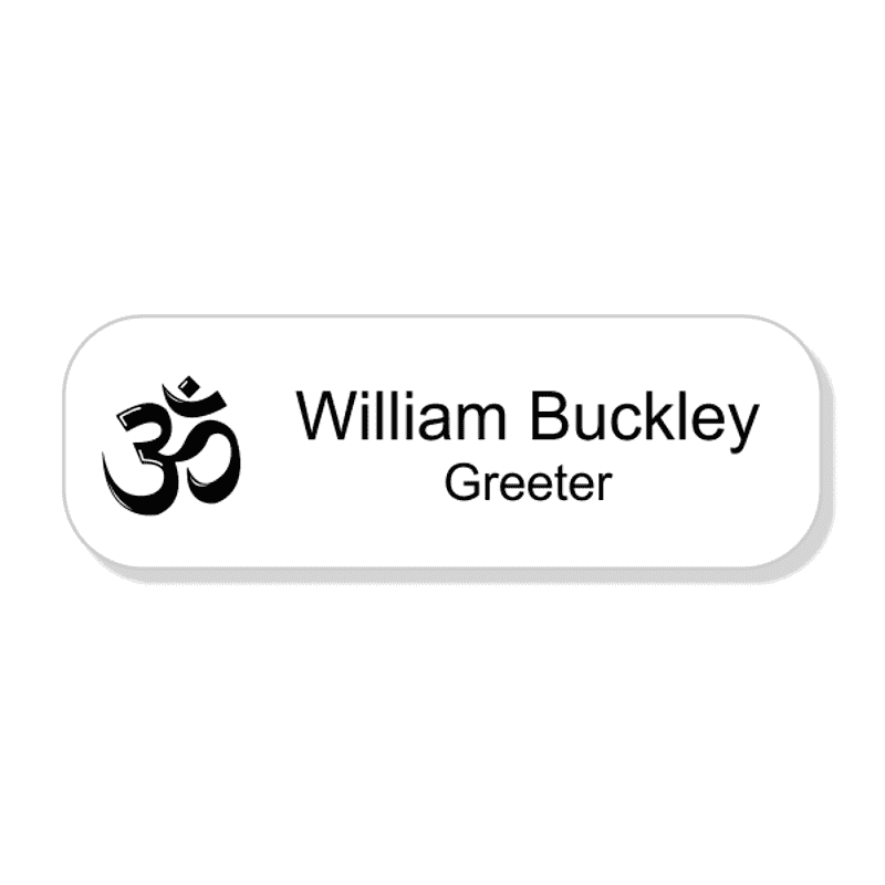 Hindu Faith Engraved Name Tag - Rectangle