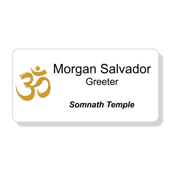 Hindu Faith Full Color Large Rectangle Name Tag 