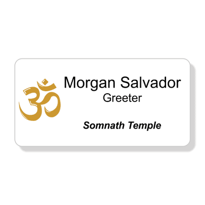 Hindu Faith Full Color Name Tag - Large Rectangle