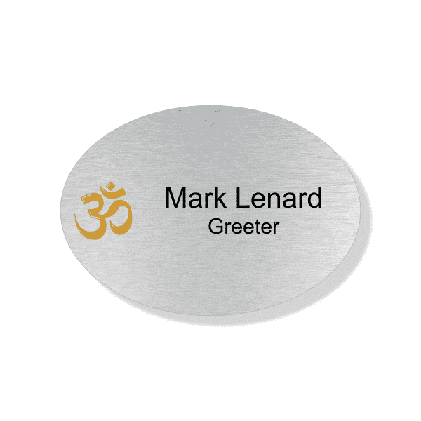 Hindu Faith Full Color Oval Name Tag 
