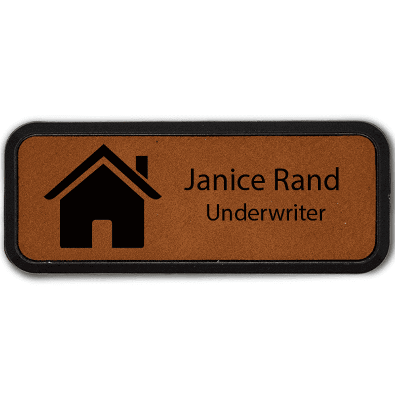 House Realtor Leatherette Frame Name Tag