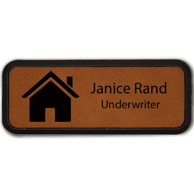 House Realtor Leatherette Frame Name Tag