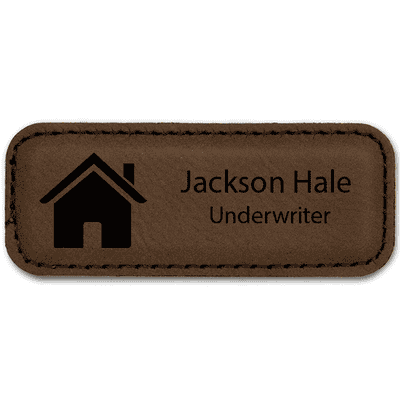 House Realtor Leatherette Name Tag