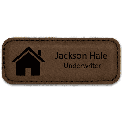 House Realtor Leatherette Name Tag