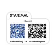 I Accept Dual QR Code Name Badge