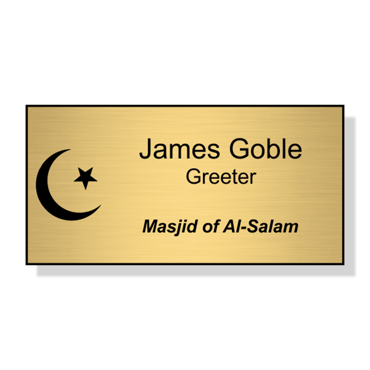 Islamic Faith Engraved Name Tag - Large Rectangle