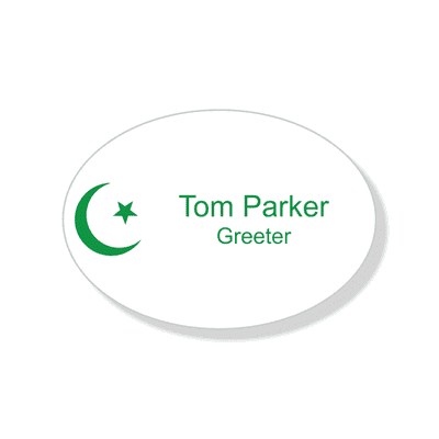 Islamic Faith Engraved Name Tag - Oval