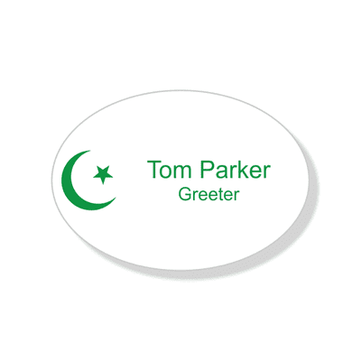 Islamic Faith Engraved Name Tag - Oval