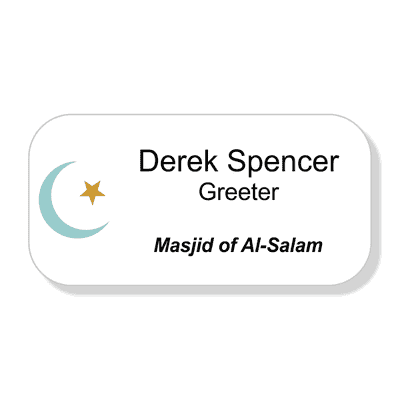 Islamic Faith Full Color Name Tag - Large Rectangle