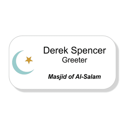 Islamic Faith Full Color Name Tag - Large Rectangle