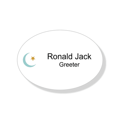 Islamic Faith Full Color Name Tag - Oval