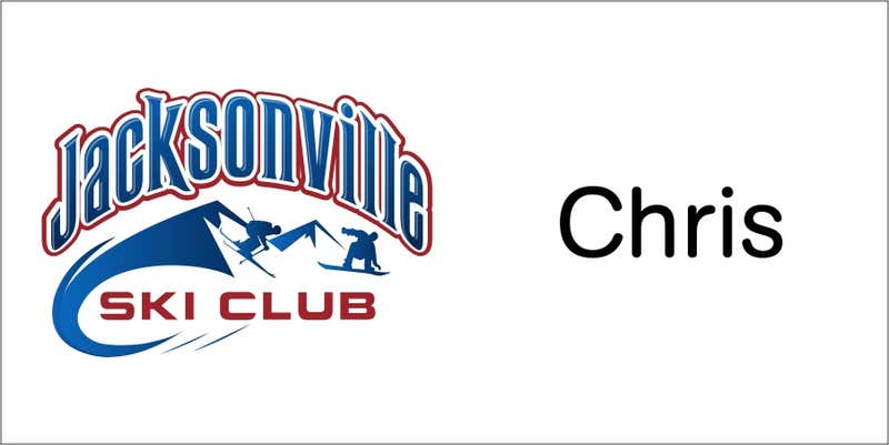 Jacksonville Ski Club Name Badge