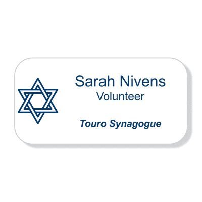 Jewish Faith Engraved Name Tag - Large Rectangle