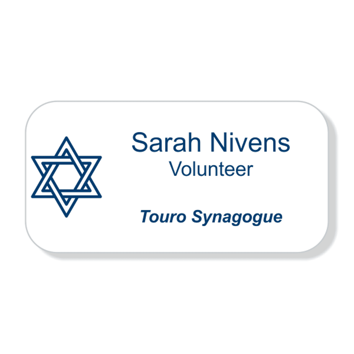Jewish Faith Engraved Name Tag - Large Rectangle
