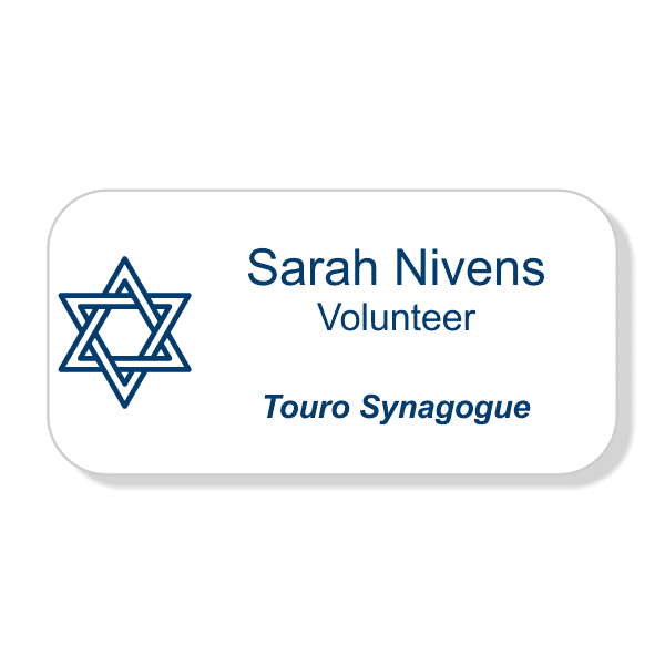 Jewish Faith Engraved Large Rectangle Name Tag 