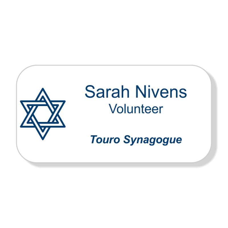 Jewish Faith Engraved Name Tag - Large Rectangle