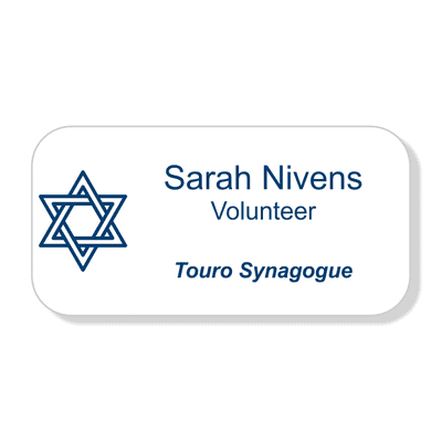 Jewish Faith Engraved Name Tag - Large Rectangle