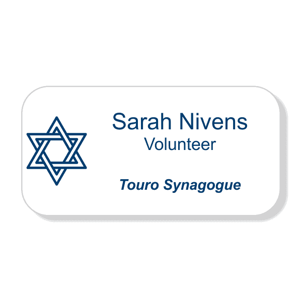 Jewish Faith Engraved Large Rectangle Name Tag