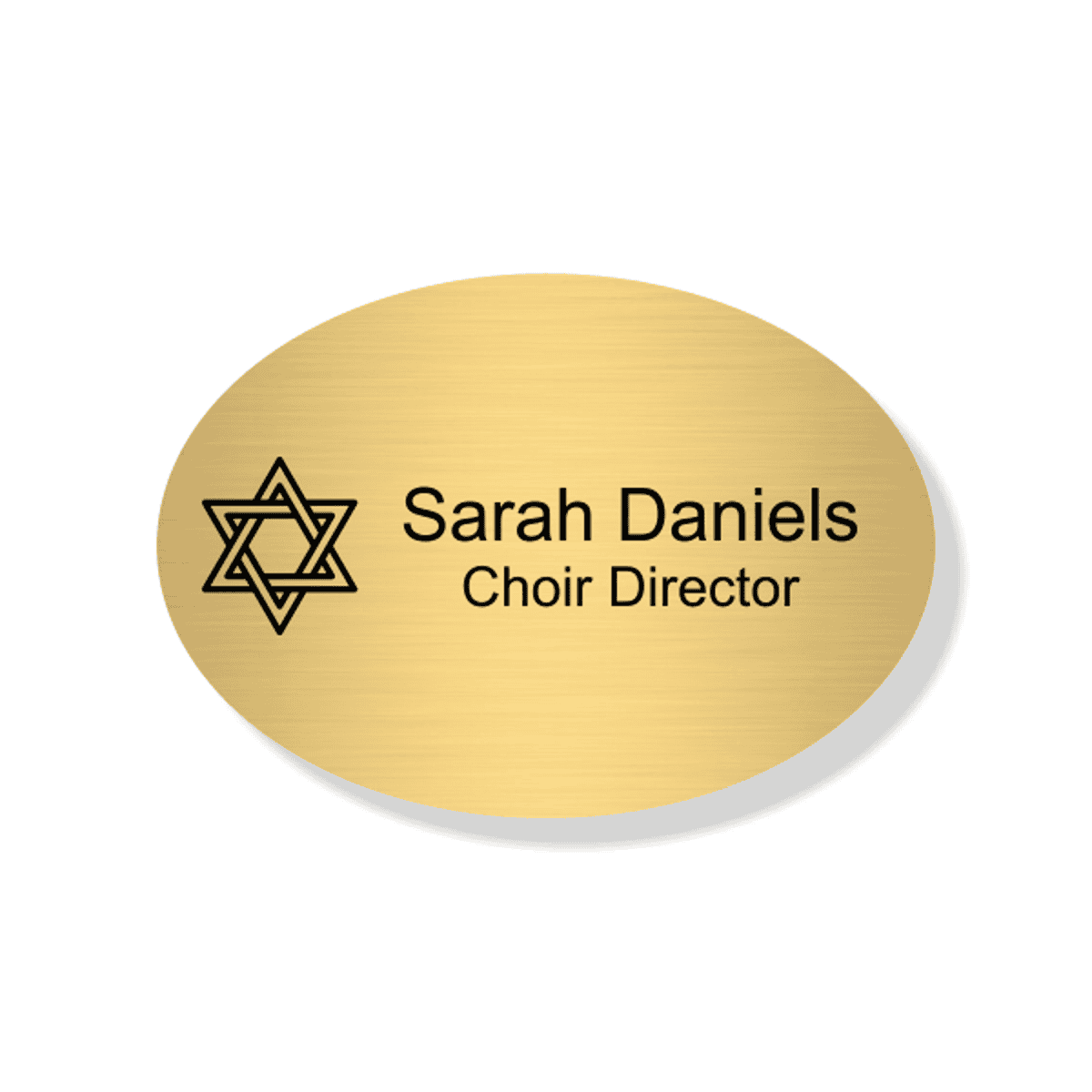 Jewish Faith Engraved Name Tag - Oval