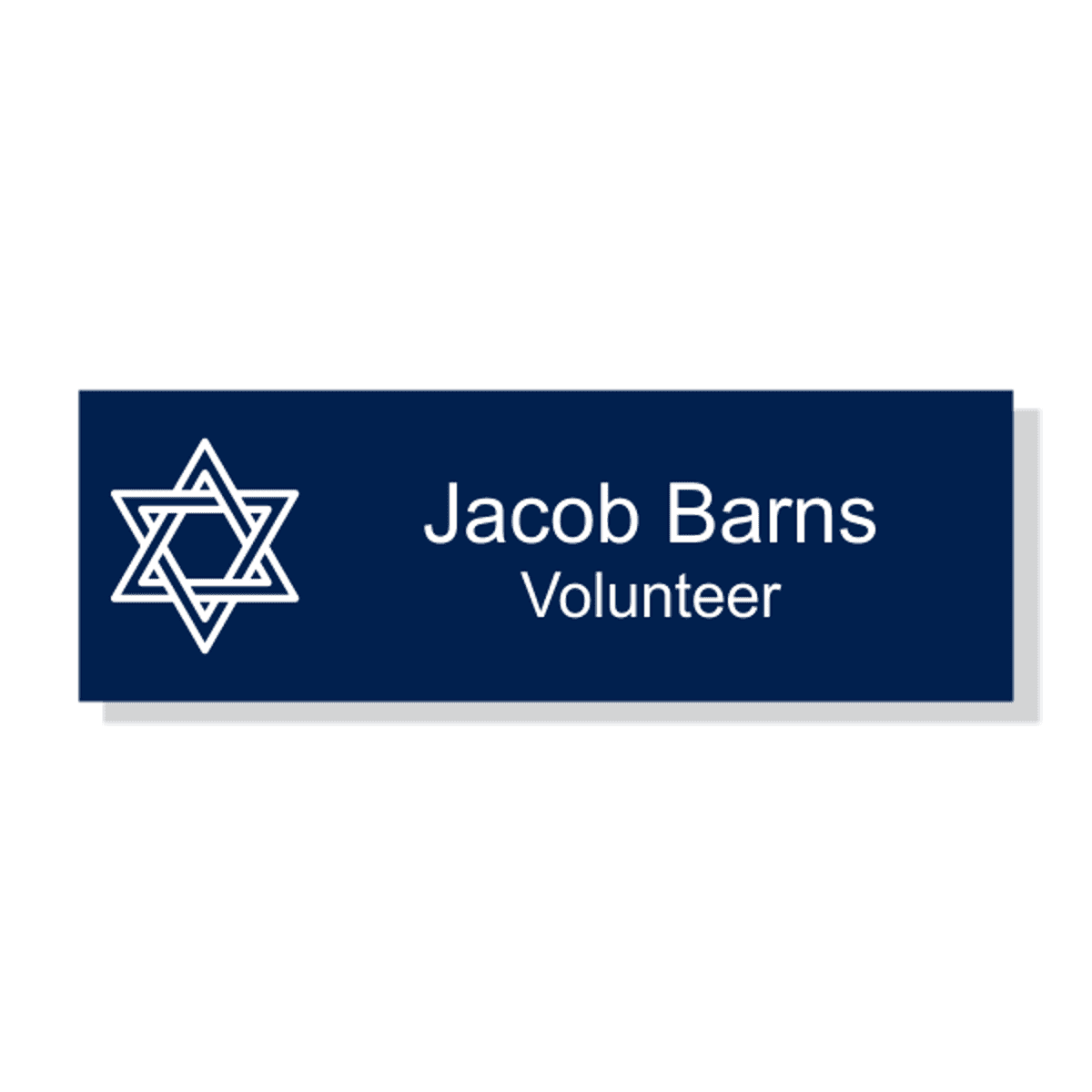 Jewish Faith Engraved Name Tag - Rectangle