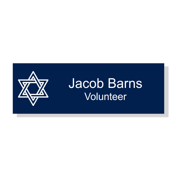 Jewish Faith Engraved Rectangle Name Tag 