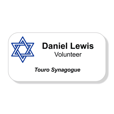 Jewish Faith Full Color Name Tag - Large Rectangle