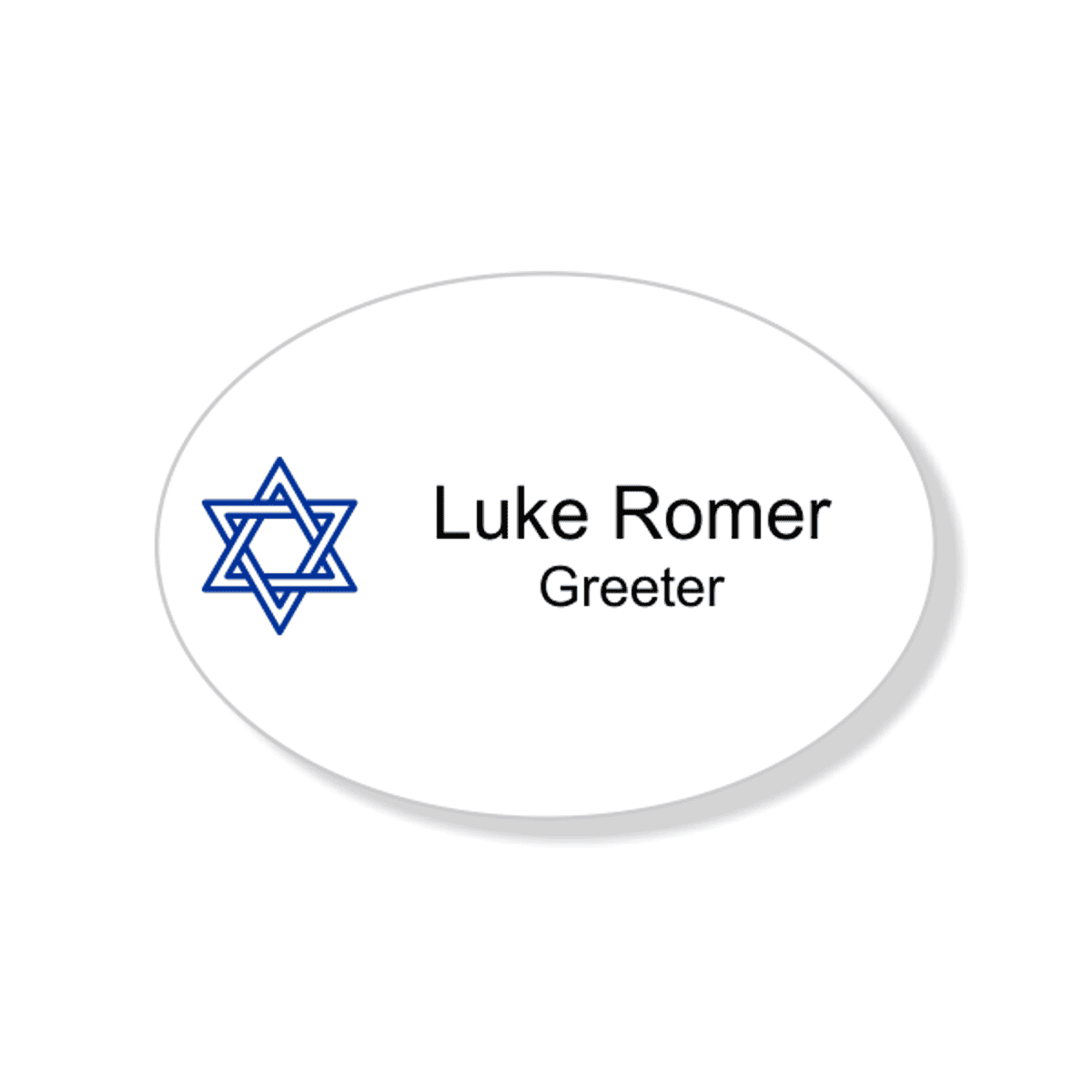 Jewish Faith Full Color Name Tag - Oval