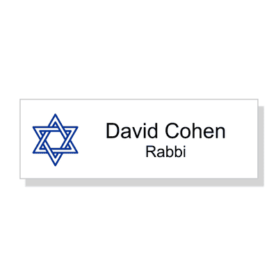 Jewish Faith Full Color Name Tag - Rectangle