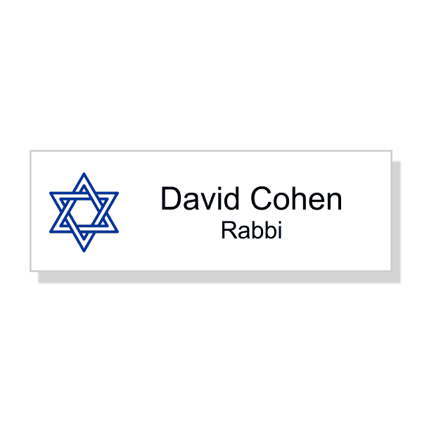 Jewish Faith Full Color Rectangle Name Tag 