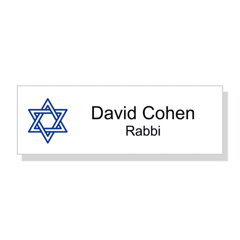 Jewish Faith Full Color Name Tag - Rectangle