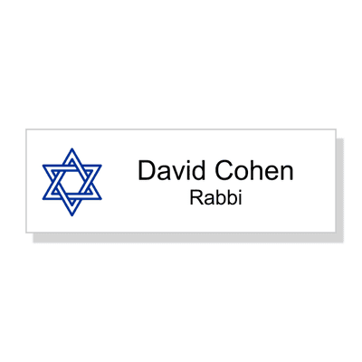Jewish Faith Full Color Name Tag - Rectangle