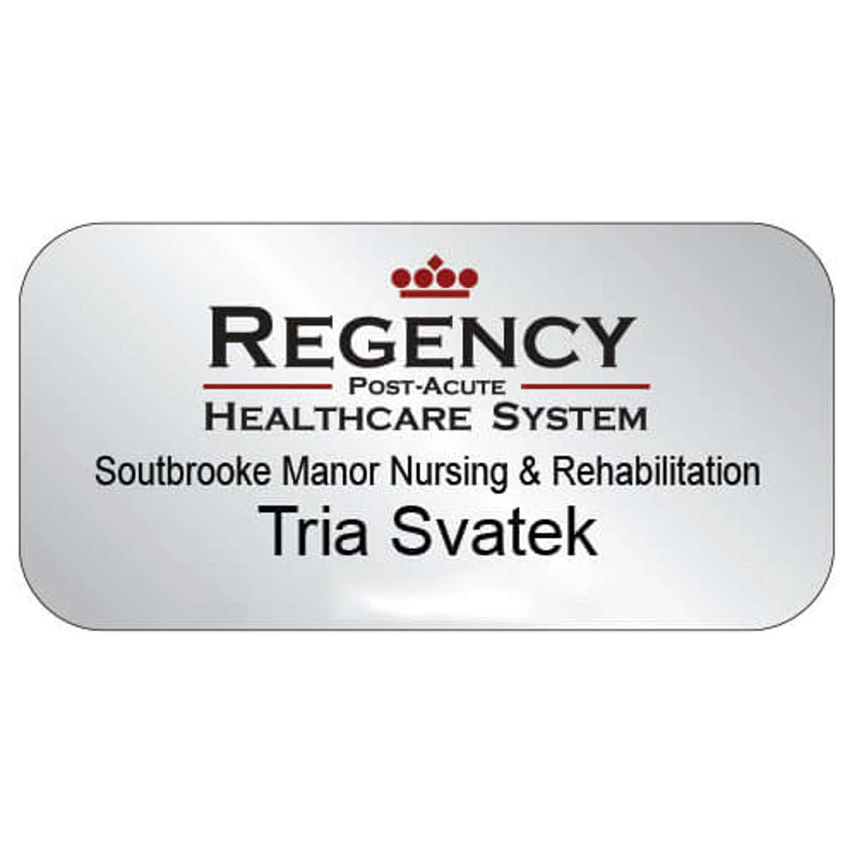K&L Regency Healthcare System Name Badge