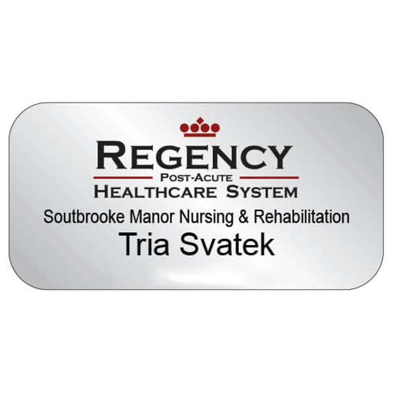 K&L Regency Healthcare System Name Badge