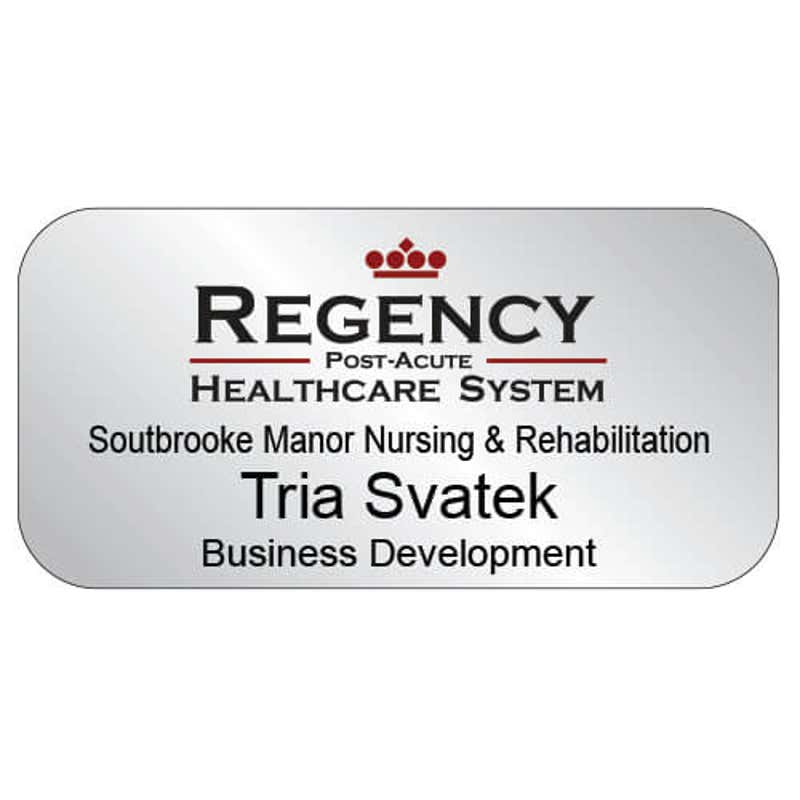 K&L Regency Post-Acute Healthcare System Name Tag