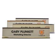 Large Full Color Desk Plate with Right Logo and Holder