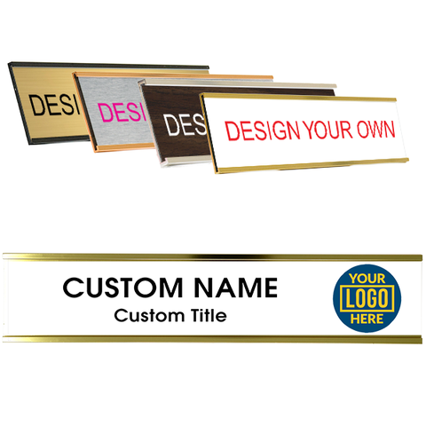 Custom Right Logo Full-Color Wall Plate with Holder, 2" x 10"