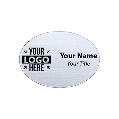 Laser Engraved 1.75" x 2.5" Oval Name Tag - alternate view