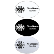 Laser Engraved 1.75" x 2.5" Oval Name Tag