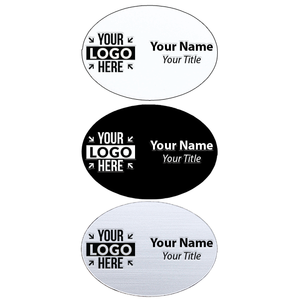 Laser Engraved 1.75" x 2.5" Oval Name Tag