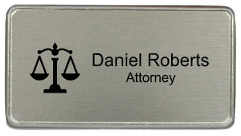 Law Office Rectangular 3" x 1.5" Premier Holder Name Tag