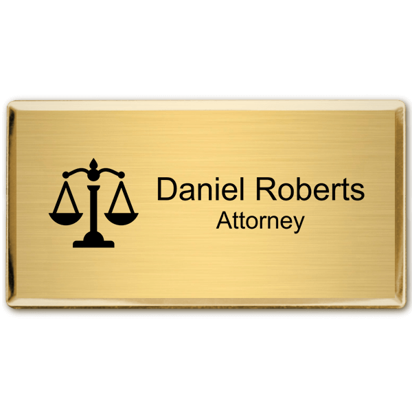 Law Office Rectangular 3" x 1.5" Executive Holder Name Tag