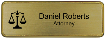 3x1 inch Law Office Small Name Badge w/ Holder