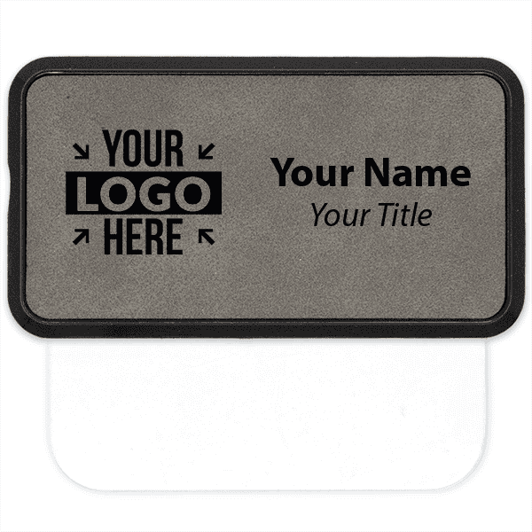 Leatherette 1.5" x 3" Framed Pocket Name Badge