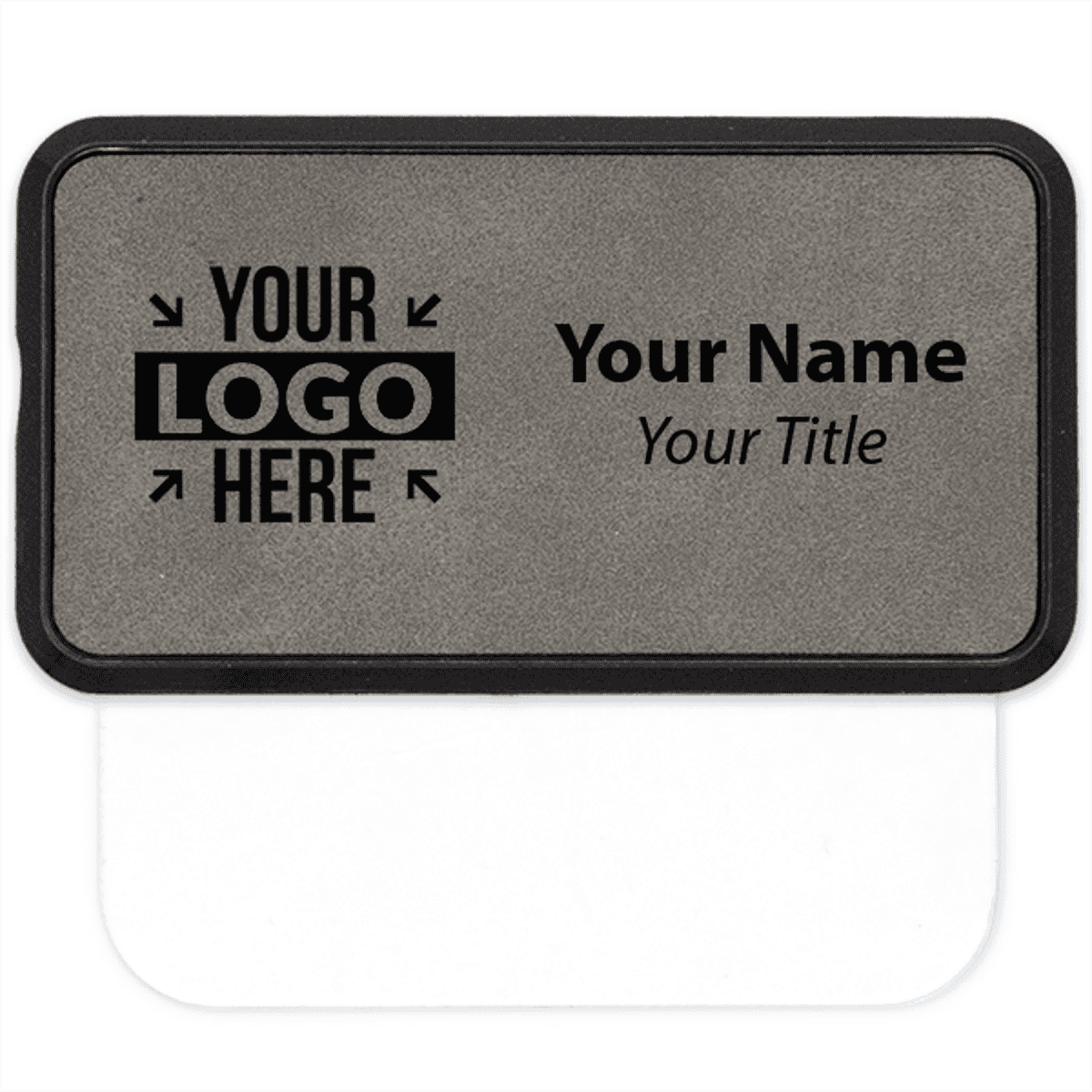 Leatherette Framed Pocket Badge - 1.5" x 3"