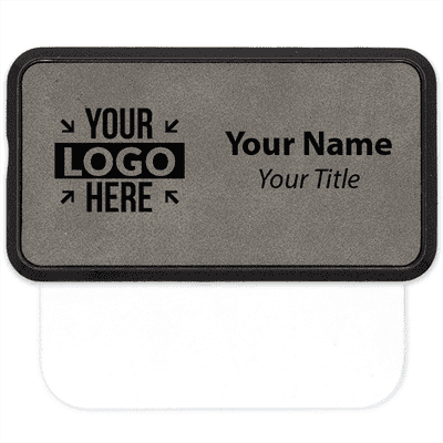 Leatherette Framed Pocket Badge - 1.5" x 3"