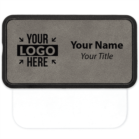 Leatherette 1.5" x 3" Framed Pocket Name Badge