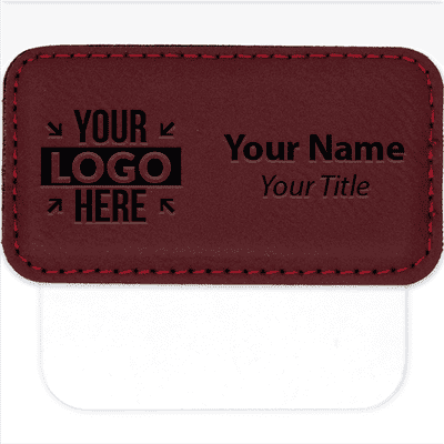 Leatherette Pocket Badge - 1.5" x 3"