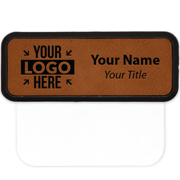 Leatherette 1" x 3" Framed Pocket Name Badge