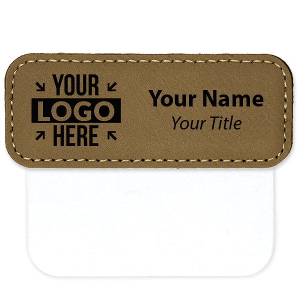 Leatherette 1" x 3" Pocket Name Badge