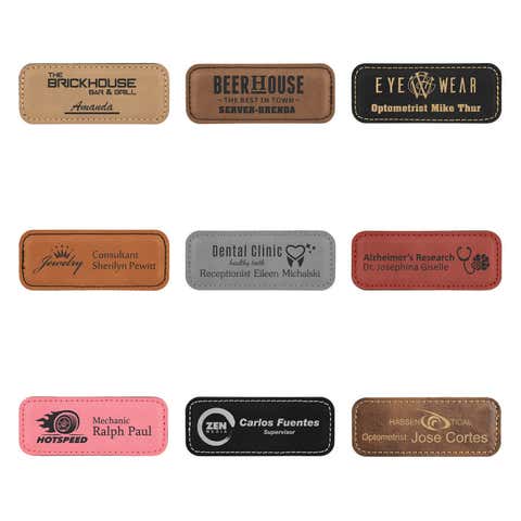 Leatherette Magnetic Rectangle Name Tag 